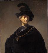 REMBRANDT Harmenszoon van Rijn Old man with gorget and black cap (mk33) china oil painting reproduction